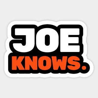 Joe Burrow 'Joe Knows.' Cincinnati Bengals Tee Sticker